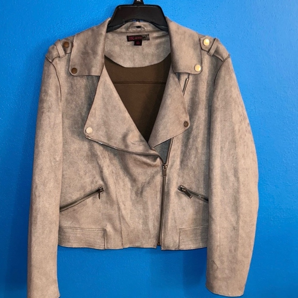 "JW Style" Faux Suede Moto Jacket - Like New & Super Soft!